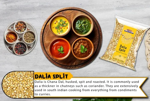 Vista 7 de Rani Daliya Split (Garbanzos partidos asados Dalia) 7oz (200g) ~ Todo natural Vegano Origen indio