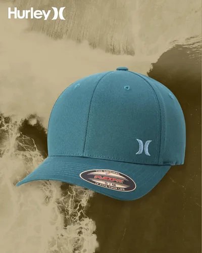Vista 7 de Hurley Sombrero para hombre - Gorra ajustada elástica de visera curvada Aurora verde
