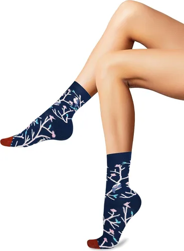 Vista 5 de Benefeet Sox Calcetines divertidos para mujer, calcetines de algodón casuales con estampado floral colorido de animales