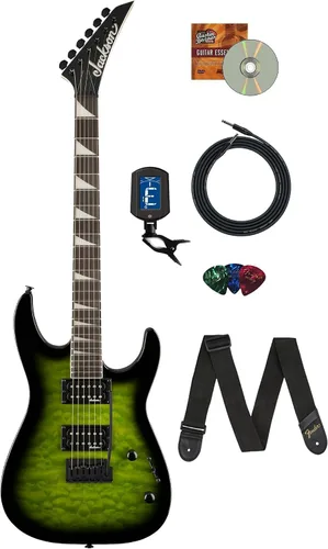 Vista 9 de Jackson JS Series Dinky JS20 DKQ 2PT Transparent Black Burst Paquete con cable, afinador, correa, púas y DVD de guitarra Austin Bazaar