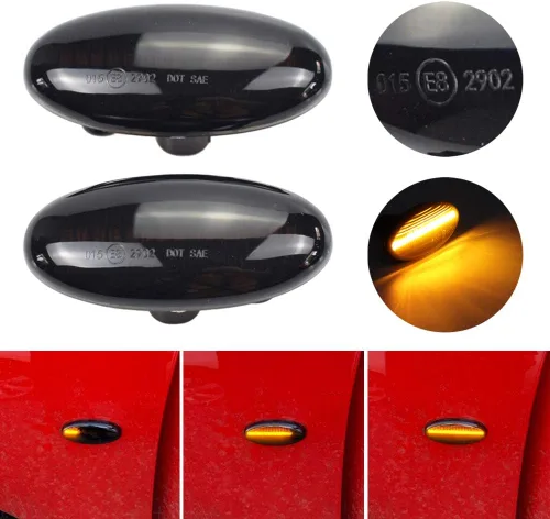 Vista 3 de Para-Mazda 2 para Mazda 3 5 6 BT-50 MPV 2 piezas LED dinámica señal de giro lateral luz intermitente secuencial luz intermitente (amarillo)