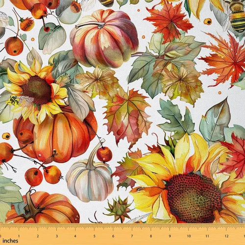 Vista 77 de Tela de Flores Primaverales por Yarda para Sofás, Tela Decorativa de Florales de Pueblo Pájaros Mariposas, Tela de Patrón de Jardín Acuarela