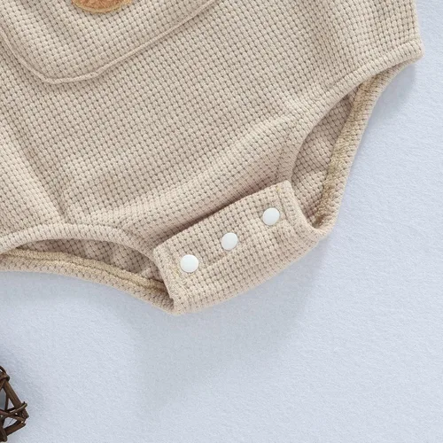 Vista 5 de Douhoow Linda sudadera para bebé, mameluco de punto gofre, ropa de bebé, niña, niño, otoño e invierno