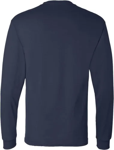 Vista 5 de Hanes Men's Essentials Long Sleeve T-Shirt Pack, Crewneck Cotton Tees, 4-Pack