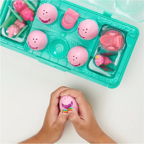 Vista 4 de Hatchimals CollEGGtibles, caja familiar de llama arcoíris con juego sorpresa, 10 personajes, 2 accesorios, juguetes para niños a partir de 5 años