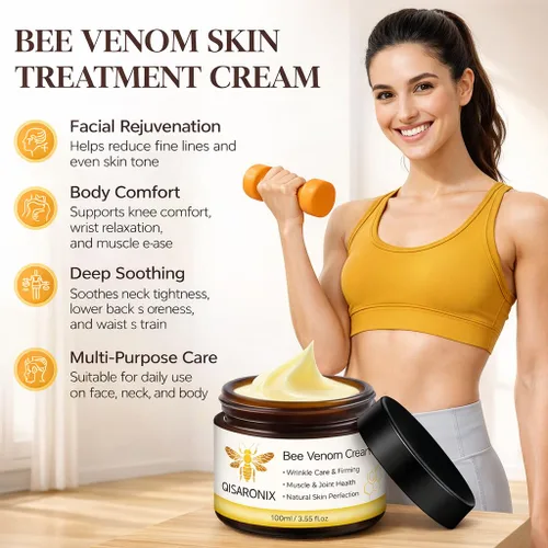 Vista 2 de Bee Venom Cream 2 unidades – Hidratante diario ligero para cara, cuello y cuerpo – Crema cosmética de absorción rápida, no grasa para la comodidad