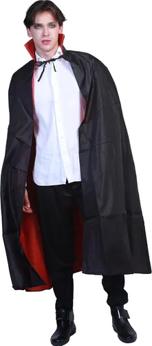 Vista 2 de EraSpooky Capa de vampiro de Halloween para adultos, Negro