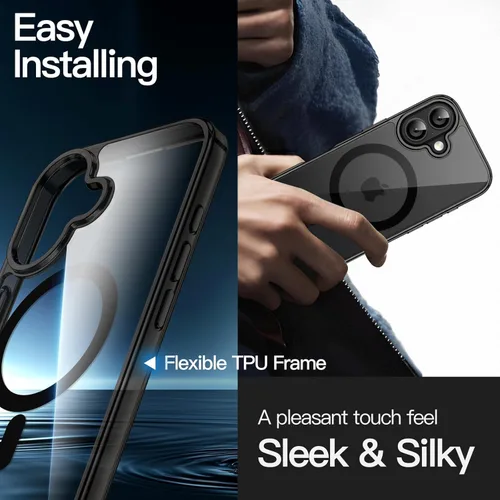 Vista 6 de JETech Funda magnética para iPhone 17 de 6.3 pulgadas, compatible con MagSafe, protector de teléfono a prueba de golpes, parte trasera transparente