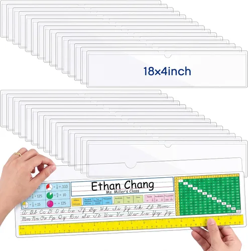 Vista 20 de Paquete de 30 bolsillos autoadhesivos para tarjetas de índice, con apertura superior, tarjetero ideal para organizar y proteger tus tarjetas