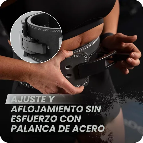 Vista 6 de Heavy Duty 10mm Lever Belt for Powerlifting - IPF Approved, 4" Wide, Adjustable Steel Lever Tensioning, Comfort Fit with Suede Lining, Durable Core