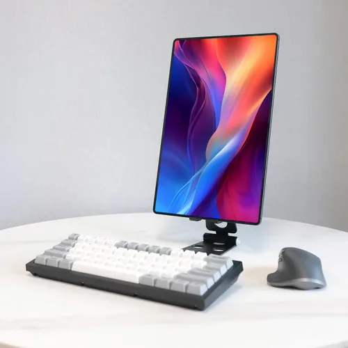 Vista 7 de Kado Soporte de tableta de aleación de aluminio para monitor portátil, soporte plegable para iPad ajustable, accesorios de escritorio de oficina