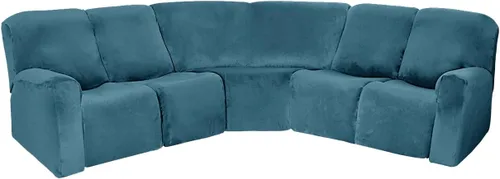 Vista 15 de MIFXIN Fundas para sofá reclinable de 5 asientos, fundas elásticas de terciopelo para sofá reclinable seccional, 7 piezas, protector de muebles