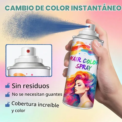 Vista 4 de Tinte en aerosol temporal para el cabello, 4.1 fl oz (rojo)