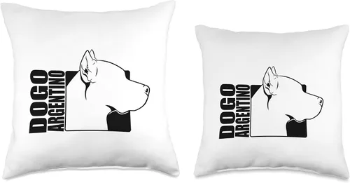 Vista 3 de Wilsigns Dogo Argentino Profile Funny Proud Dogo Argentino Profile mom Dog Throw Pillow, 16x16, Multicolor