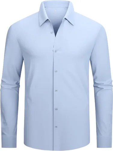 Vista 36 de Alex Vando - Camisa para hombre de manga larga con ajuste regular 06 negro