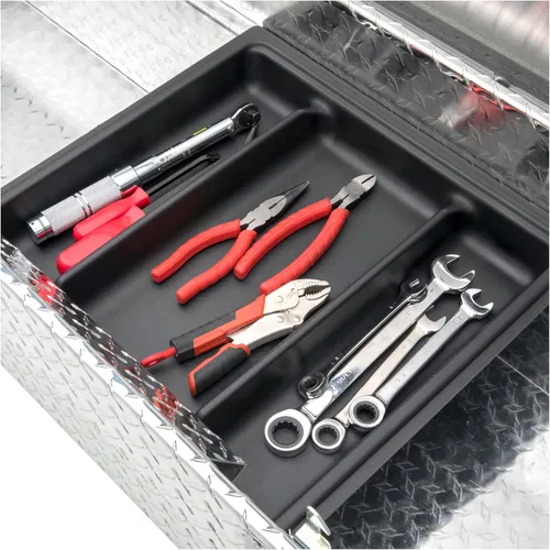 Vista 9 de UWS EC10261 Caja de herramientas de aluminio de pared pesada del camión de 63 pulgadas, tapa RigidCore