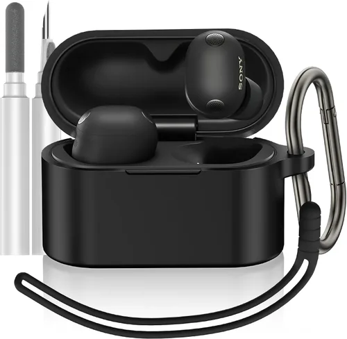 Vista 10 de Funda compatible con Sony WF-1000XM5, funda protectora de silicona para auriculares inalámbricos Sony XM5, LED frontal visible (negro)