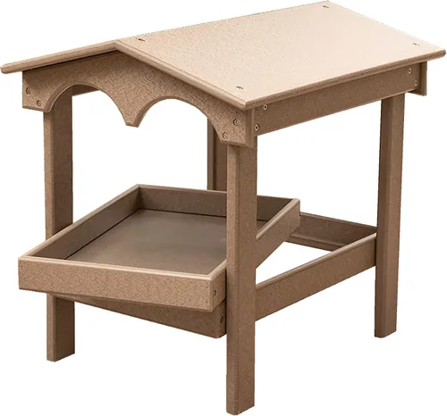 Vista 15 de DutchCrafters Comedero grande de plástico de polietileno con plataforma elevada cubierta con bandeja de semillas extraíble para pájaros silvestres