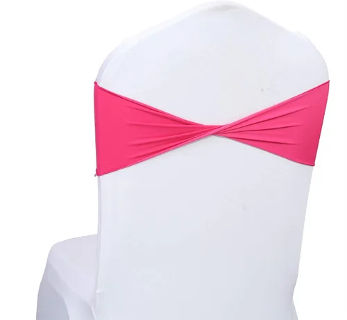 Vista 28 de MDS Paquete de 100 bandas de elastano para silla, bandas lisas sin hebilla, reutilizables, elásticas, para decoración de bodas, recepciones, Azul