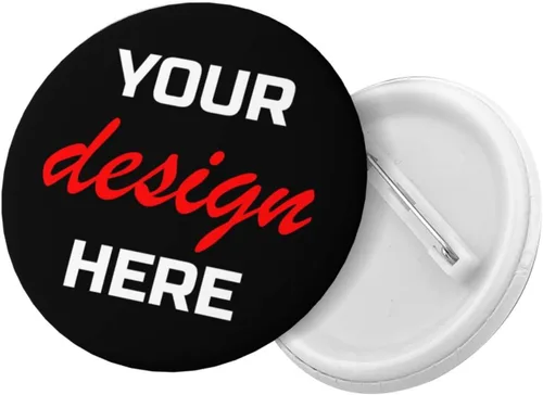 Vista 3 de Alfileres personalizados, botones personalizados, 1-200 unidades, botón de pinback personalizado, añade tu propio nombre, texto, foto logotipo