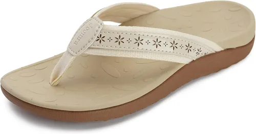 Vista 8 de Joomra - Sandalias de tanga con soporte de arco ortopédico para mujer, chanclas ajustables