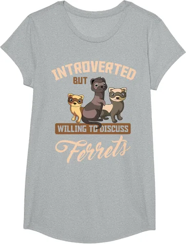 Vista 54 de Camiseta para amantes de los animales de los hurones, Negro, S