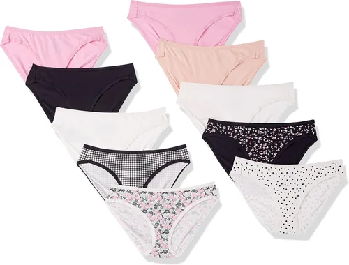 Vista 47 de Amazon Essentials Ropa interior de bikini de algodón y elastano para mujer (disponible en tallas grandes)