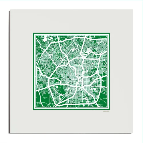Vista 170 de O3 Design Studio San Diego, CA Paper Cut Map Matted Grey 20x20 in Paper Art
