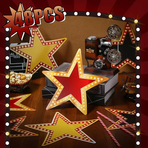 Vista 3 de Geosar - Recortes de cartón con diseño de estrella de película, decoración