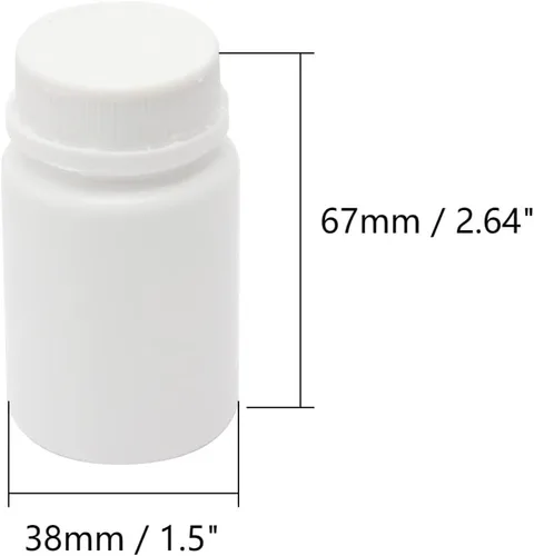 Vista 2 de Othmro Botellas de reactivo químico de laboratorio de plástico PE 20pcs, 2.0 fl oz/2oz boca ancha 25mmID muestra redonda contenedor