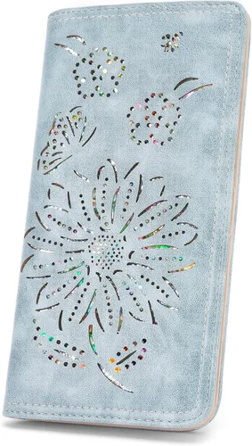 Vista 7 de Cartera con Bloqueo RFID para Mujeres Segura Delgada Bifold Cartera para Mujeres Ultra Delgada Billetera para Damas Bifold, 02-púrpura, Moda