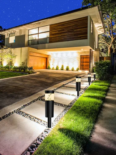 Vista 5 de Luces de Sendero Paisajístico de Bajo Voltaje de 5W con Conectores 12V Iluminación Paisajística Exterior Luces LED de Poste de Sendero Cableadas