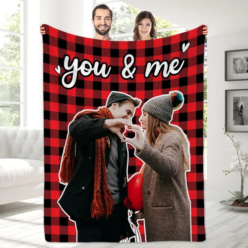 Vista 20 de Manta con fotos personalizada para novio, regalos del día de San Valentín, manta de fotos personalizada, regalos de novio de novia, regalos del día