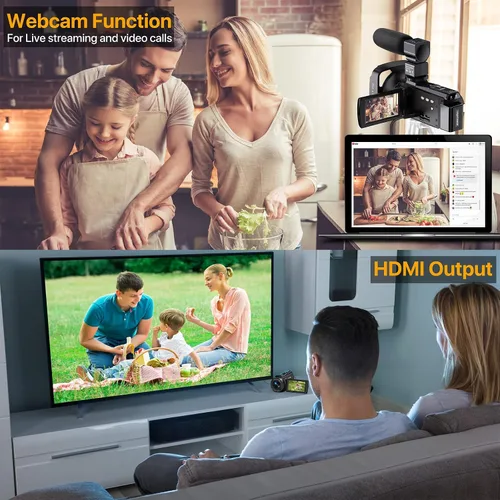 Vista 6 de Videocámara 4K 48MP 60FPS Cámara de video Ultra HD con Wifi Vlogging Cámara para YouTube 16X Cámara de vídeo digital con micrófono 6 ejes