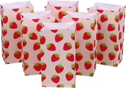 Vista 7 de ysmile Bolsa de regalo de fiesta, bolsa de papel para regalo, bolsa de regalo de cereza para niña, cumpleaños, celebración de niños, 24