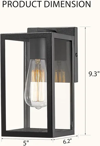 Vista 3 de Bestshared Lámpara de pared exterior, farol de pared exterior, accesorio de iluminación de montaje exterior, lámpara exterior para porche, entrada