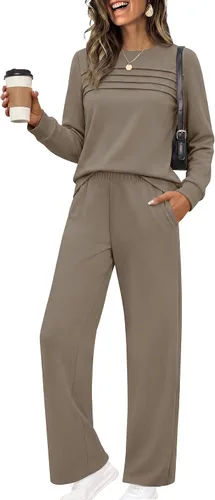 Vista 16 de Ekouaer 2 Piece Sets for Women Lounge Set Airport Fall Travel Outfits 2026 Moon Grey