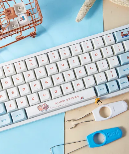 Vista 9 de BOYI WK68 Teclado mecánico RGB intercambiable en caliente, Bluetooth inalámbrico 5.02.4Gteclas de sublimación PBT con cable tipo C, teclas