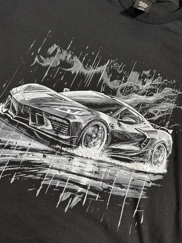 Vista 8 de Ink Trendz C8 Matrix Next Generation Corvette Racing - Camiseta de algodón de manga corta unisex con gráficos