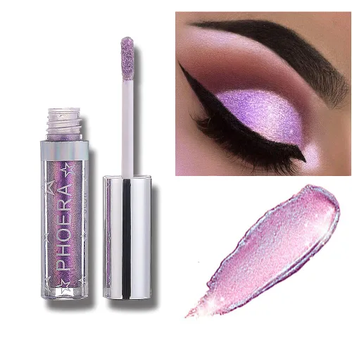 Vista 8 de Sombra de ojos con purpurina, maquillaje para ojos líquido, brillante, colores claros, lápiz en barra brillante, de larga duración, impermeable, A102
