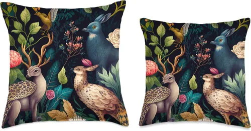 Vista 3 de DAG Fauna Art & Dark Academia Clothing - Almohada (16 x 16 pulgadas), multicolor
