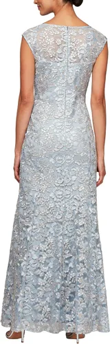 Vista 2 de Alex Evenings Vestido largo sin mangas para mujer con chal