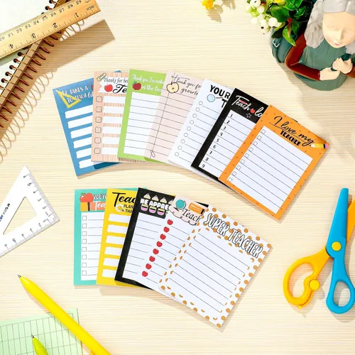 Vista 4 de Pajean 12 blocs de notas para profesores forrados para regalos de regreso a