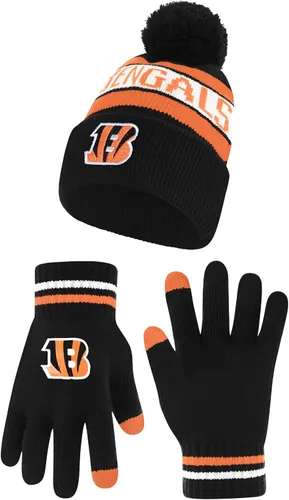 Vista 51 de Ultra Game Gorro de punto de invierno oficial de la NFL para jóvenes, súper suave, con guantes extra cálidos para pantalla táctil Color del equipo 1