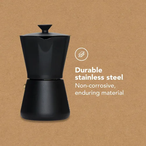 Vista 3 de MiiR Nueva olla Moka estándar, 10 onzas, cafetera duradera para preparar café expreso rico
