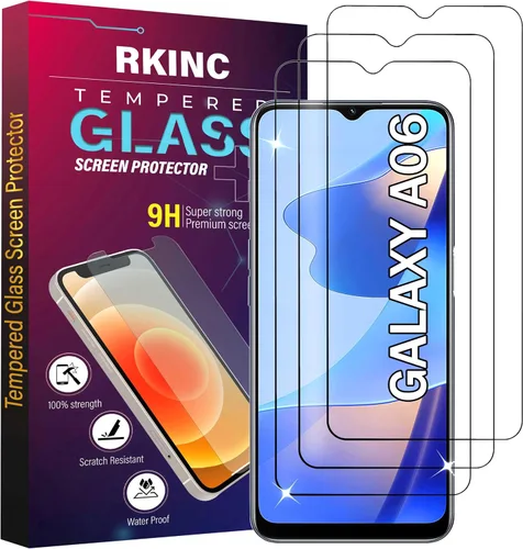 Vista 23 de RKINC Protector de pantalla [paquete de 4] para Samsung Galaxy A12 / Galaxy A02S / A12 Nacho, protector de pantalla de vidrio templado, 0.013 in