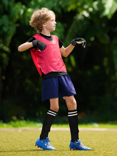 Vista 6 de Hryrbay Kids Soccer Shin Guards and Socks Toddler Soccer Shin Pads Protective Defender Gear for Boys Girls Ages 3-15 Great for Training, Matches