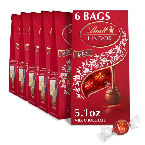 Vista 52 de Lindt Lindor - Trufas de chocolate extra oscuro 60 %, caramelo de chocolate negro con centro de trufa suave y derretida, ideal para regalar, 5.1