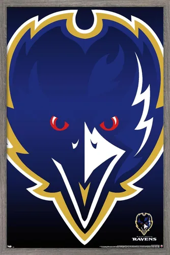 Vista 9 de Trends International NFL Baltimore Ravens - Póster de pared con logotipo 14, 22.375 x 34 pulgadas, versión premium sin marco
