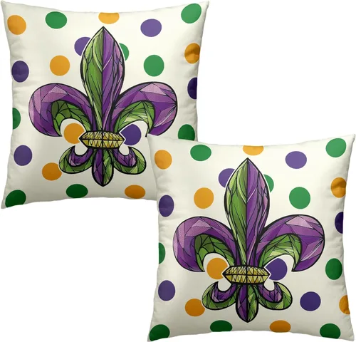 Vista 32 de Juego de 2 fundas de almohada patrióticas para exteriores, diseño de estrellas azules del 4 de julio, 16 x 16 pulgadas, fundas de almohada